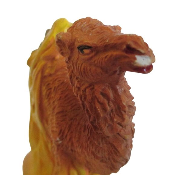 AS IS Vintage Chalkware Nativity Camel With Yellow Drape Figurine 3-1/2" tall - Picture 4 of 7